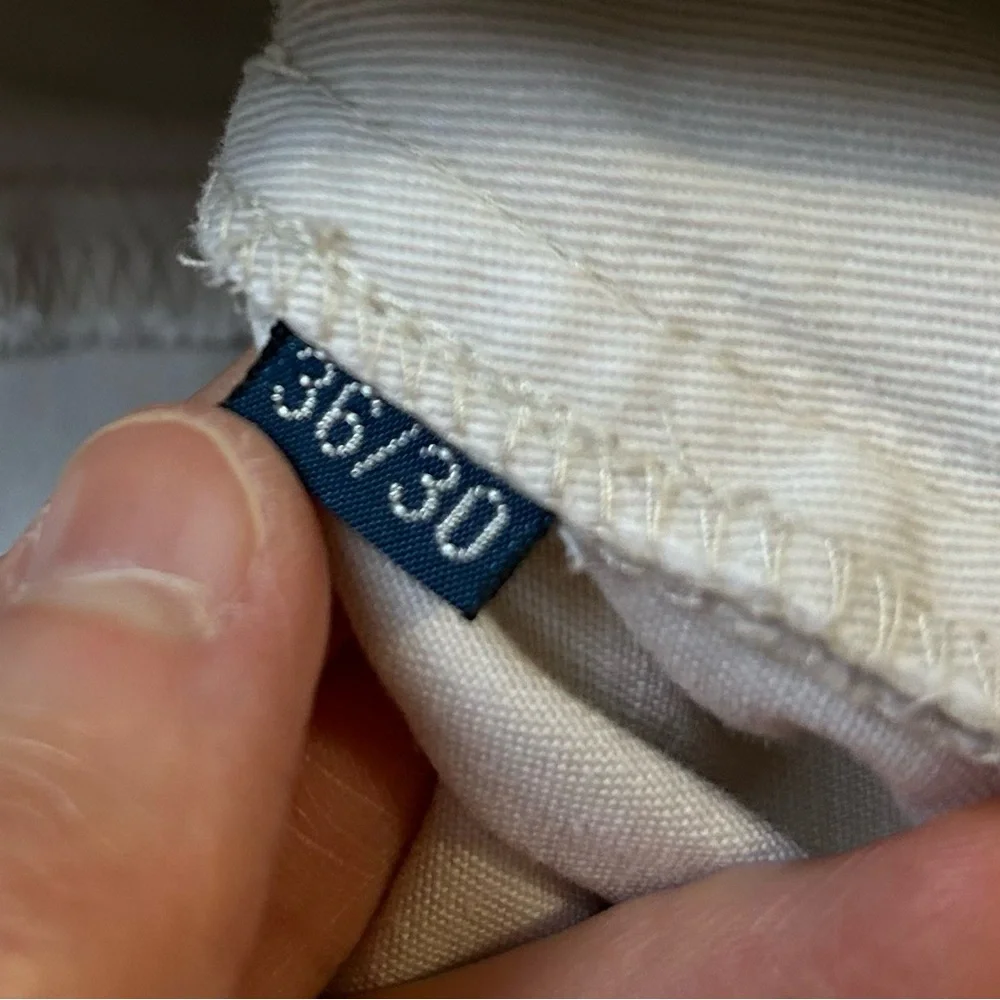 Polo Ralph Lauren Men’s Hammond Classic Fit Reverse Pleat Pant Ivory 36/30 Vtg